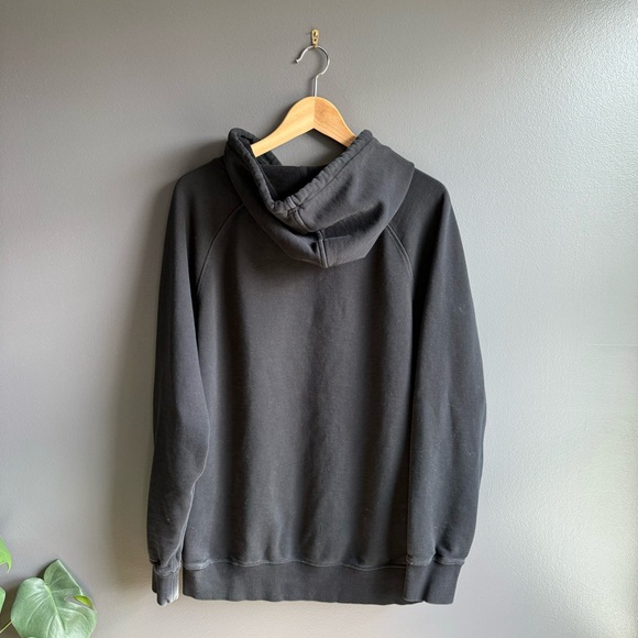 Woosah Unisex Black Hoodie with Abstract/Artistic Mountain Sunshine Graphic L - Picture 3 of 5